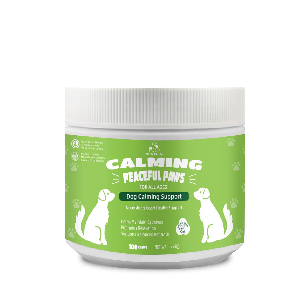 Calming Chews for Dogs Anxiety Treats：Puppy Melatonin Dog Calming Treats Sleeping Aid Supplement Calm Dog with Normal Relief StressNoiseThunderBarkingSeparation Pet Calming Support 100 Soft Chews